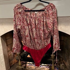 Kori America paisley bodysuit size large